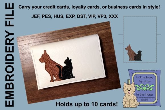 Cat and Dog Credit Card: A Playful Embroidery Design for Boutique Apparel