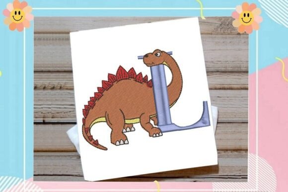 Dinosaur Monogram Alphabet Letter L: A Playful, Practical Embroidery Pick