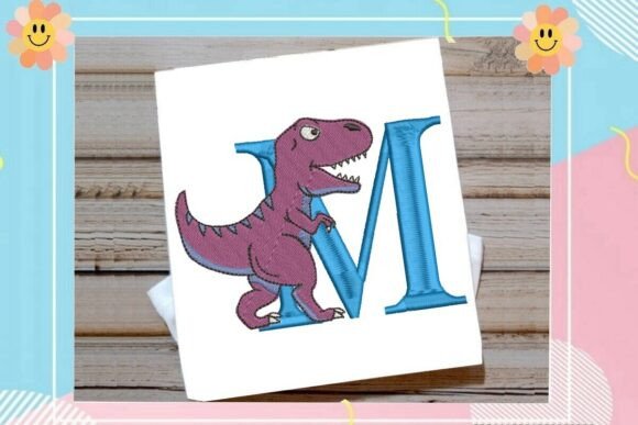 Dinosaur Monogram Alphabet Letter M: A Playful Twist on Personalized Embroidery