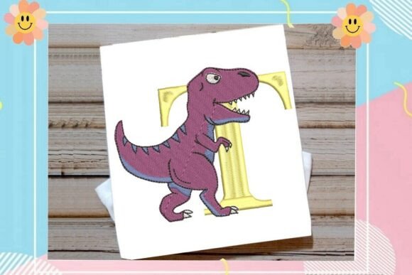 Dinosaur Monogram Alphabet Letter T: A Designer’s Review for Boutique Sweatshirt Embellishment