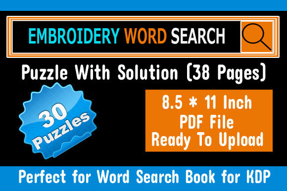 Embroidery Word Search Puzzle for KDP Review
