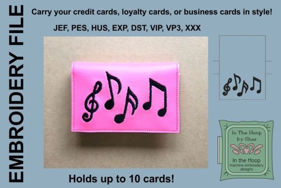 Music Notes Credit Card Wallet Embroidery Review