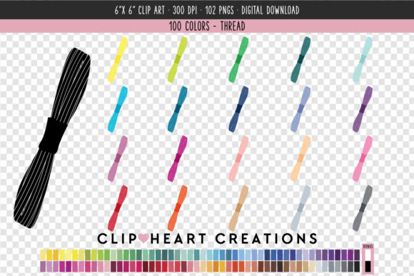 Review: Embroidery Thread Clip Art - 100 Colors